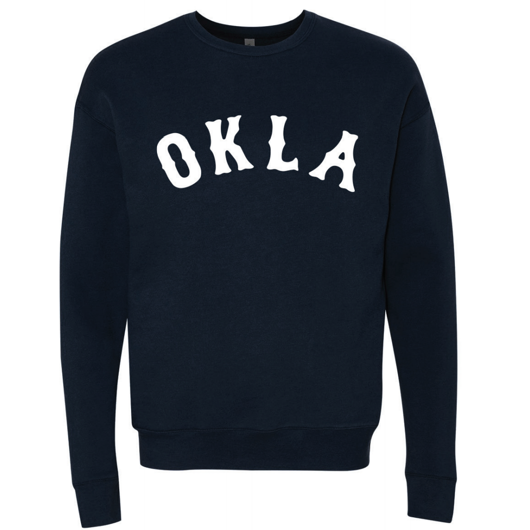 OKLA Arched Drop-Shoulder Crewneck Sweatshirt Navy